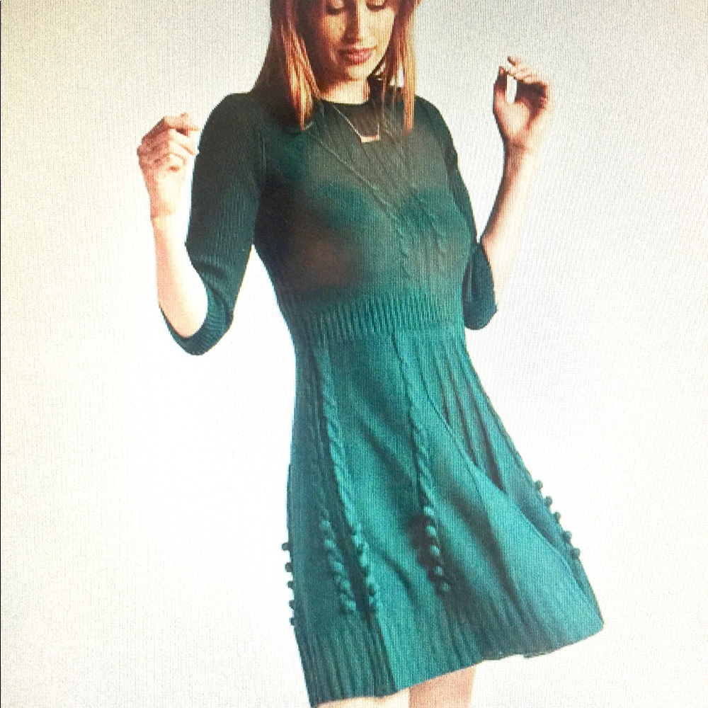 NWT ModCloth Mak Sweater Dress Forest Green, Med